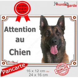 Malinois, plaque portail "Attention au Chien" 2 tailles LUX D