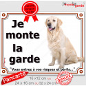 Golden Retriever, plaque portail "je Monte la Garde" 3 tailles, LUX D