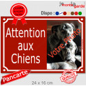 Photo Personnalisable, plaque portail "Attention aux Chiens" pluriel 7 couleurs, 2 tailles D