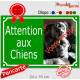 Photo personnalisable, plaque portail vert "Attention aux Chiens" pluriel look plaque de rue 24 cm plusieurs