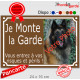 Photo personnalisable, plaque portail marron chocolat "Je Monte la Garde, risques périls" look plaque de rue 24 cm brun