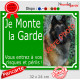 Photo personnalisable, plaque portail vert "Je Monte la Garde, risques périls" look plaque de rue 32 cm