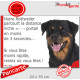 Rottweiler, plaque humour attention au chien "parcourt Distance Niche-Portail 3 secondes" photo