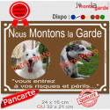 2 Photos Personnalisables, plaque portail pluriel "Nous Montons la Garde, Risques Périls" 7 couleurs, 2 tailles D