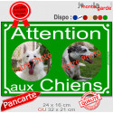 2 Photos Personnalisables, plaque portail pluriel "Attention aux Chiens" 7 couleurs, 2 tailles D