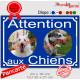 Photo personnalisable, plaque pluriel portail bleu marine "Attention aux Chiens" look plaque de rue