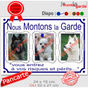 3 Photos Personnalisables, plaque portail pluriel "Nous Montons la Garde, Risques Périls" 7 couleurs, 2 tailles D