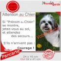 Photo Personnalisable, plaque humour "Attention au Chien, Jetez-Vous au Sol, courage" 2 tailles 3S