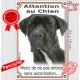 Cane Corso Iatliano tout noir, Plaque Portail verticale "Attention au Chien, interdit sans autorisation" photo