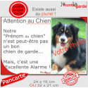 Photo Personnalisable, plaque humour "Attention au Chien de garde Excellente Alarme" 2 tailles NBR