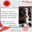 Photo Personnalisable, plaque humour PLURIEL "Attention aux Chiens de garde, excellentes Alarmes" 2 tailles NBR