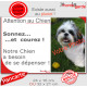 Photo Personnalisable, plaque portail humour "Attention au Chien, Sonnez et Courez, besoin d'exercice !"