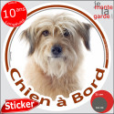 Labrit fauve, sticker voiture rond "Chien à Bord" 2 tailles