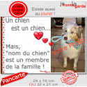 Photo Personnalisable, plaque "Notre chien est membre de la famille" 2 tailles LOVE