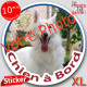 Photo personnalisable, disque photo autocollant XL "Chien à Bord" Sticker adhésif rond sur mesure vitre 21 cm SUV, Camping-Car