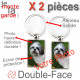 Photo personnalisable, Lot de 2 Porte-Clefs métallique double face, idée cadeau porte clés fer acier sur mesure animal chien