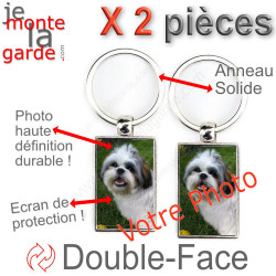 Photo Personnalisable, Lot de 2 Porte-Clefs Métal, double face