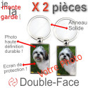 Photo Personnalisable, Lot de 2 Porte-Clefs Métal, double face