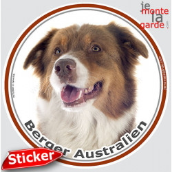 Berger Australien Tricolore Rouge, sticker photo rond 15 cm 3a