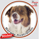 Berger Australien Tricolore Rouge, sticker photo rond 15 cm 3a