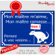 Mon Maître m'aime, mon Maître ramasse... Plaque bleu portail humour marrant panneau affiche pancarte crotte caca merde chien