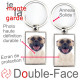 Porte-Clefs métallique double face photo Bouledogue Américain blanc et fauve, idée cadeau porte clés fer acier Boulam