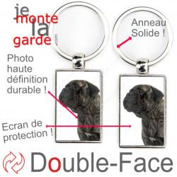 Porte-Clefs Métal, double face photo Bullmastiff bringé