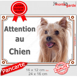 Yorkshire Terrier, plaque portail "Attention au Chien" 2 tailles LUXE C