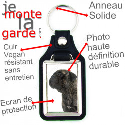 Porte-Clefs cuir vegan, photo Bullmastiff bringé