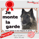 Berger Belge Tervueren tête, plaque portail "Je Monte la Garde, risques et périls" pancarte panneau photo attention au chien