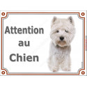 Westie, plaque portail "Attention au Chien" 24 cm LUX C