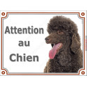 Caniche, plaque portail "Attention au Chien" 24 cm LUX D