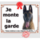 Berger Belge Malinois Tête, Plaque portail "Je Monte la Garde, risques périls" panneau photo affiche pancarte attention au chien