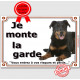 Beauceron Couché, Plaque Portail je monte la garde, pancarte panneau, risques et périls, berger beauce attention au chien