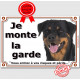 Rottweiler Tête, plaque portail "Je Monte la Garde, risques et périls" pancarte, panneau attention au chien photo Rott