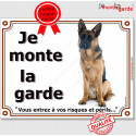 Berger Allemand poils courts, plaque portail "Je Monte la Garde" 2 tailles LUX C