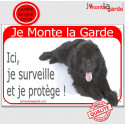 Terre Neuve noir, plaque rouge "Je Monte la Garde" 24 cm RED