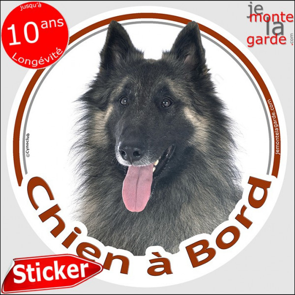 Berger Belge Tervuren, sticker autocollant rond "Chien à Bord" Disque adhésif voiture Tervuren photo