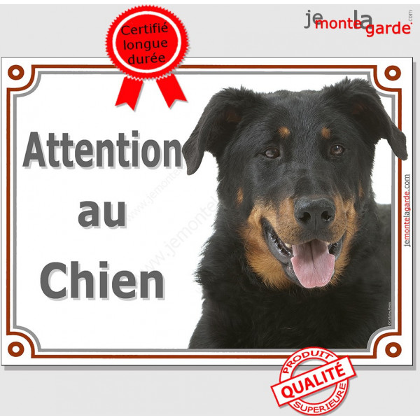 Berger de Beauce Tête, plaque portail "Attention au Chien" pancarte panneau Beauceron photo