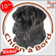 Cane Corso entièrement noir, sticker autocollant rond "Chien à Bord" Disque adhésif voiture photo