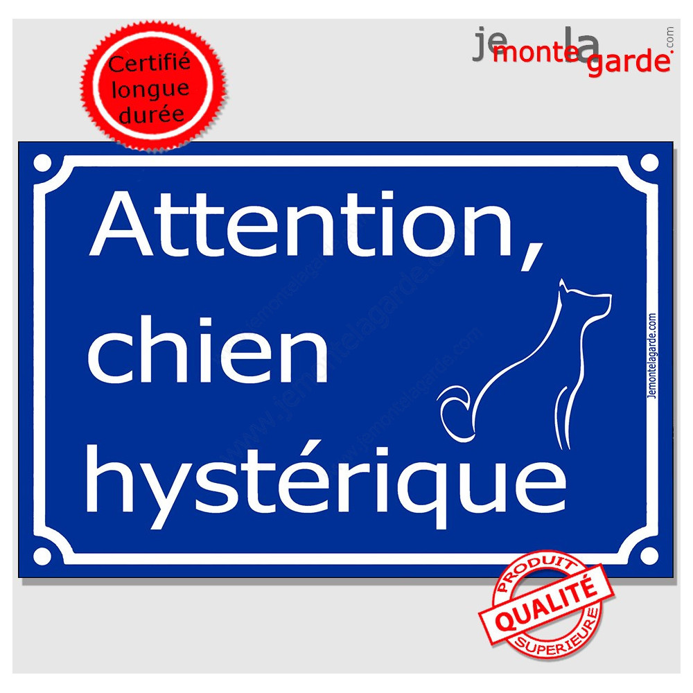 Attention Chien de Con, Con de Chien Plaque rue humour marrant