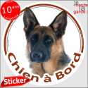 Berger Allemand poils courts, sticker voiture "Chien à Bord" 2 tailles D