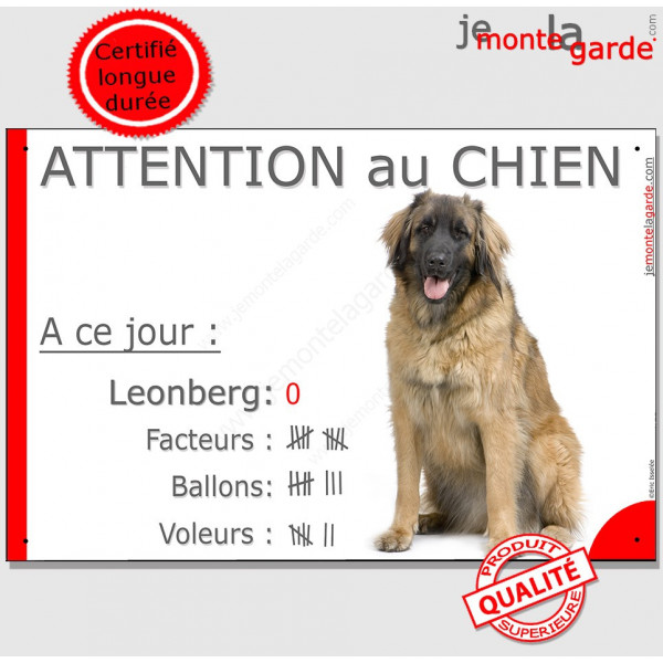 Plaque Attention Chien personnalisée avec la photo et le nom de votre chien.