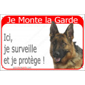 Berger Allemand, plaque rouge "Je Monte la Garde" 24 cm RED C