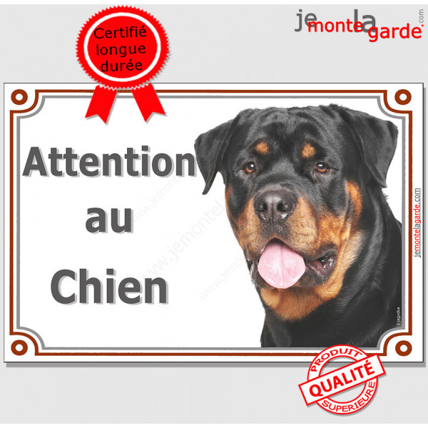 Rottweiler, plaque portail "Attention au Chien" pancarte panneau photo Rott