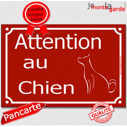 "Attention au Chien" Plaque de Rue Bordeaux Rouge Basque panneau affiche pancarte portail