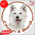 Berger Blanc Suisse, sticker voiture "Chien à Bord" voiture 2 tailles D