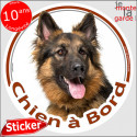 Berger Allemand poils longs, sticker voiture "Chien à Bord" 2 tailles D