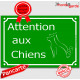 "Attention aux Chiens" Plaque de Rue pluriel Vert Gazon panneau affiche pancarte portail couleur plusieurs chiens