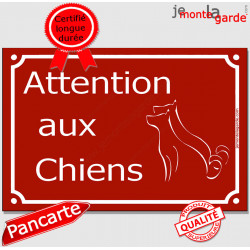 Plaque Portail "Attention aux Chiens" Rue Bordeaux pluriel 2 tailles D